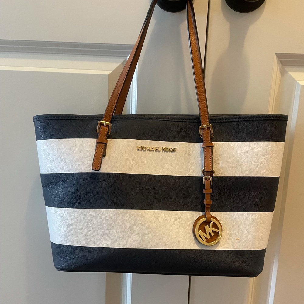 Michael Kors navy and white stripes gently used